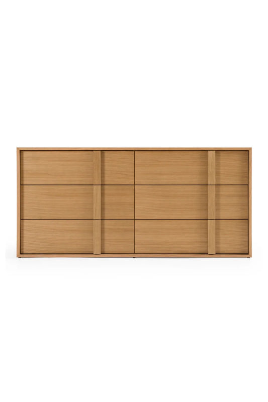 Luxury Modern Warm Oak 5-Drawer Dresser European Style for Villa