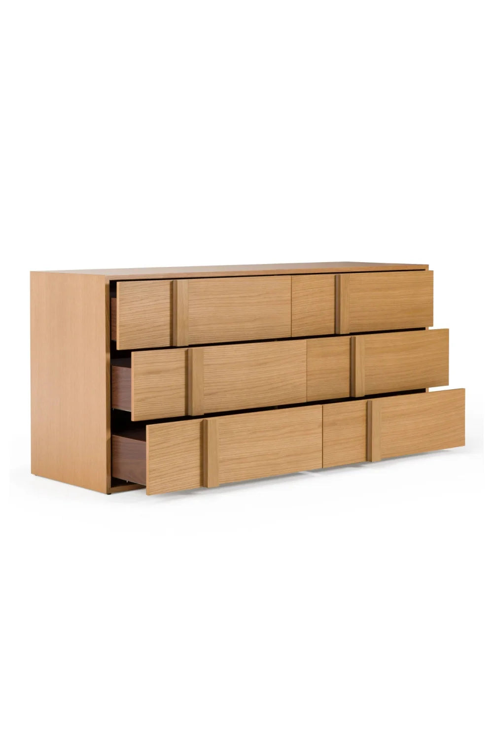 Luxury Modern Warm Oak 5-Drawer Dresser European Style for Villa
