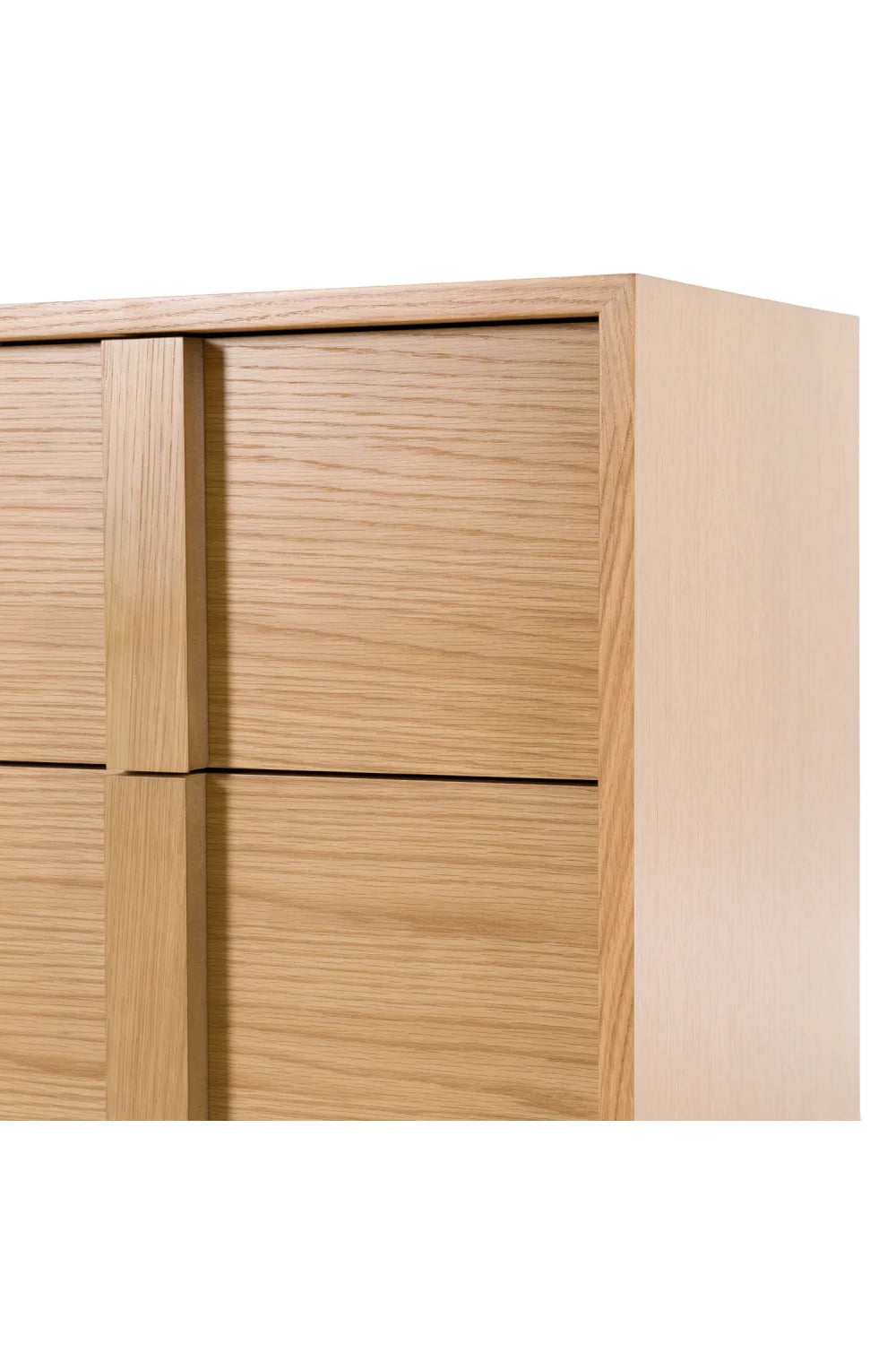 Luxury Modern Warm Oak 5-Drawer Dresser European Style for Villa
