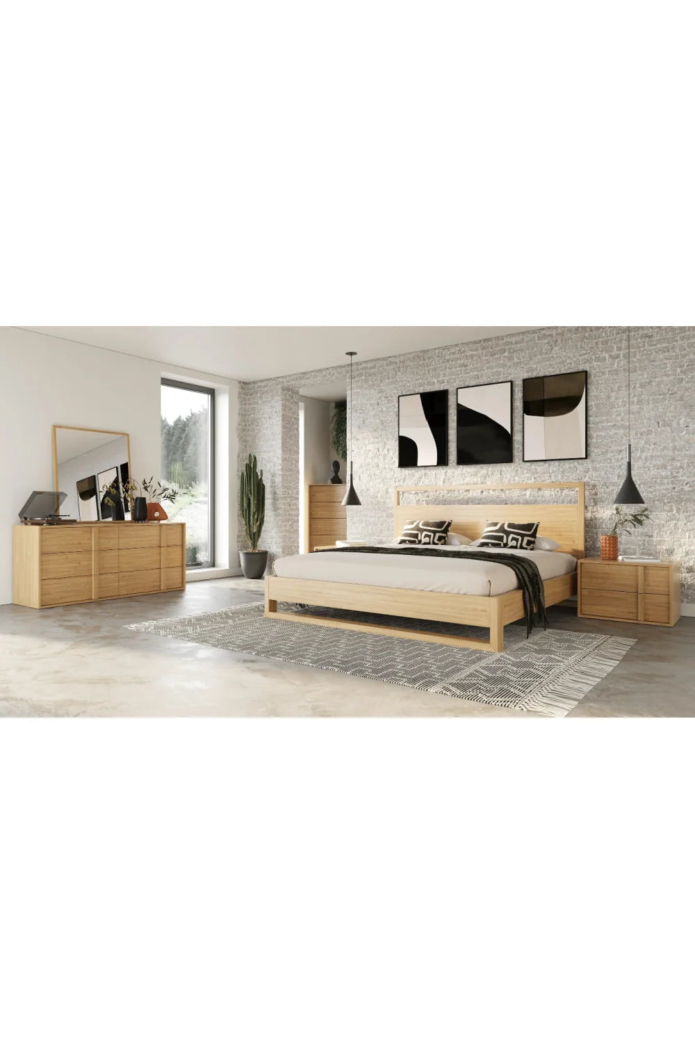 Luxury Modern Warm Oak 5-Drawer Dresser European Style for Villa