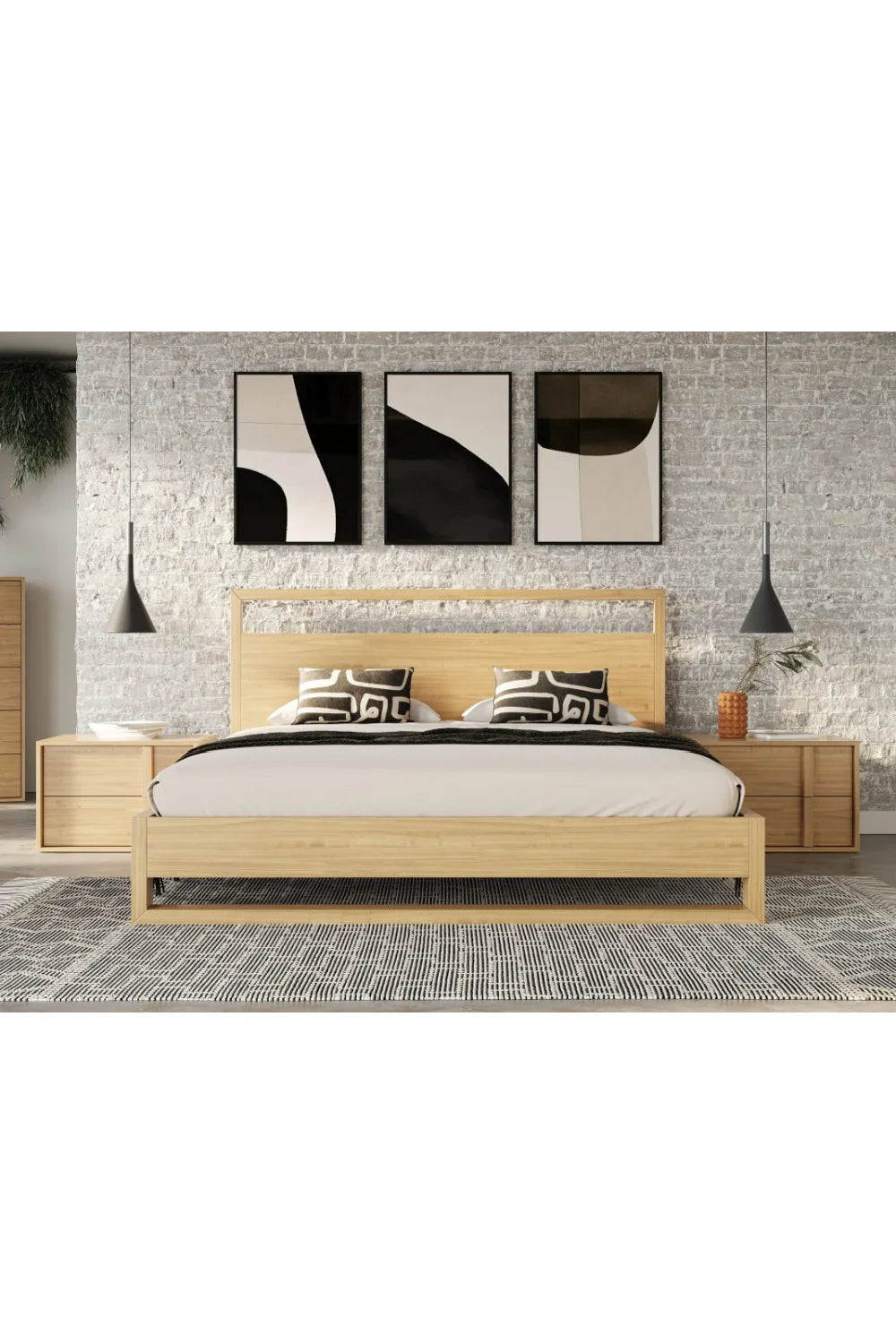Luxury Modern Warm Oak Nightstand European Style for Villa