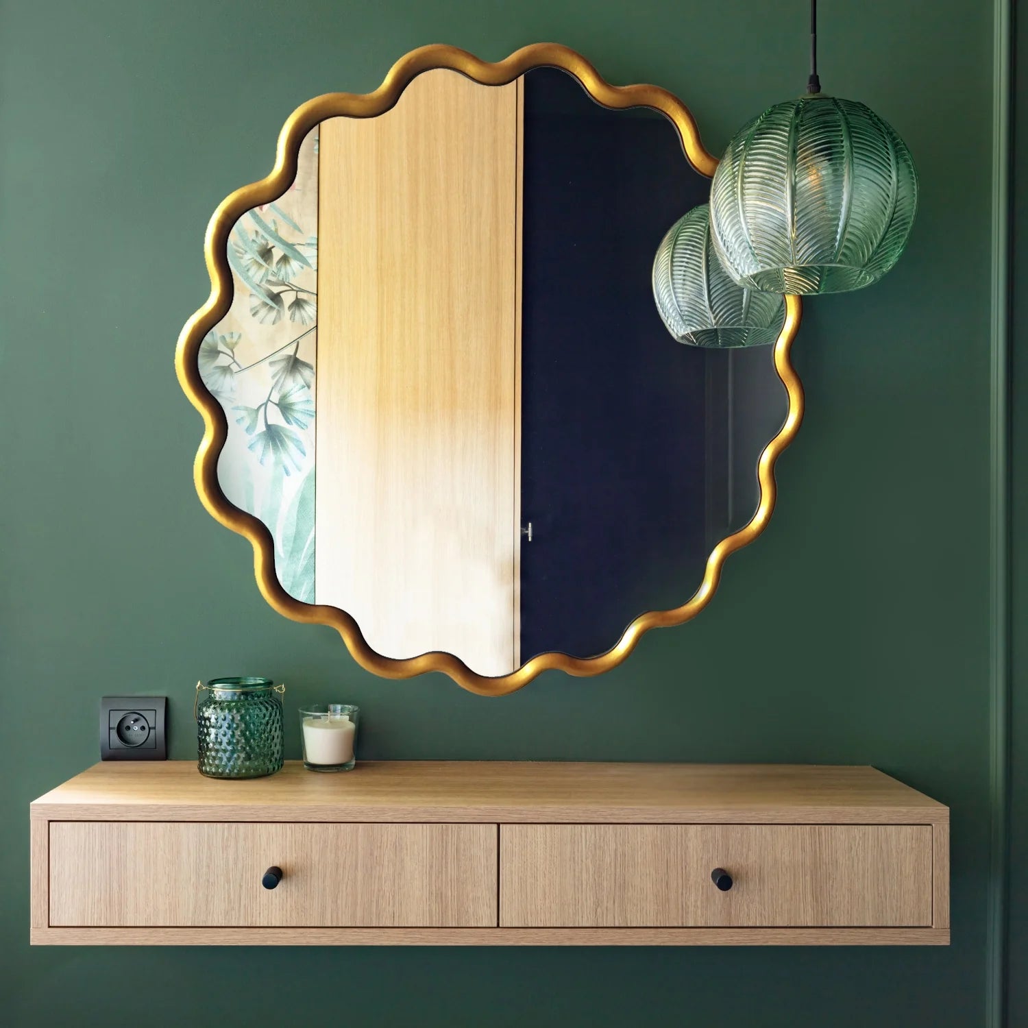 Luxury Modern Wave Mirror European Style for Villa