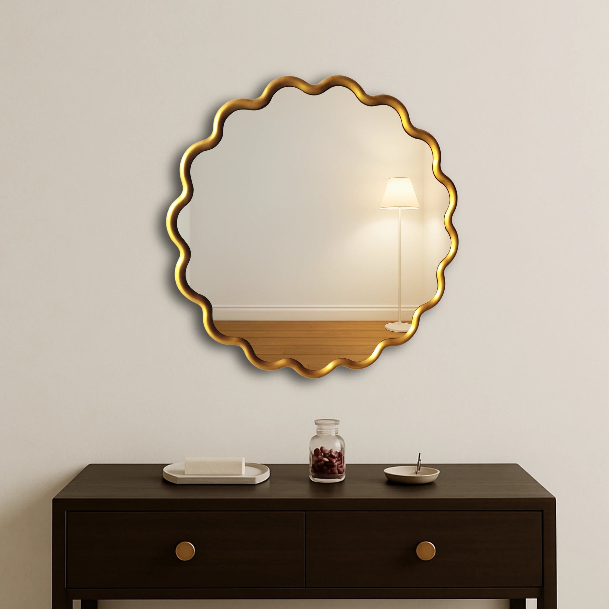 Luxury Modern Wave Mirror European Style for Villa