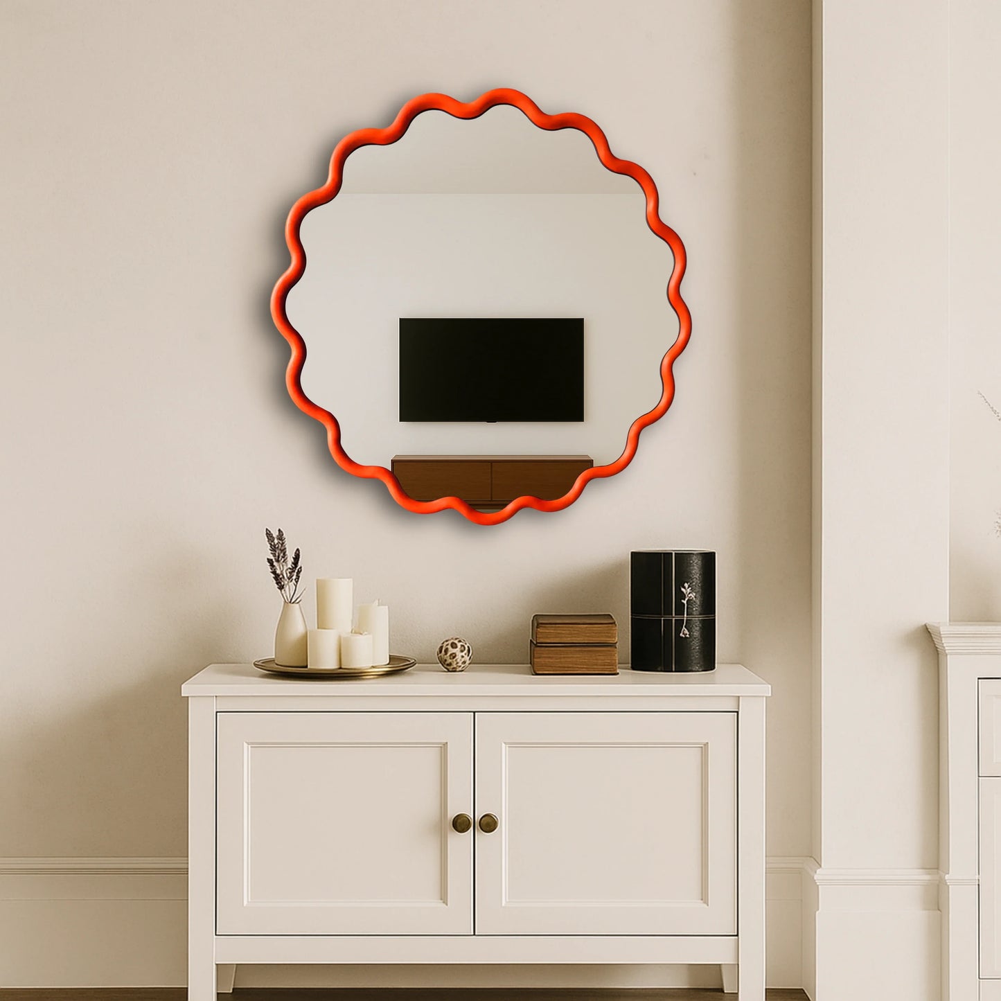 Luxury Modern Wave Mirror European Style for Villa