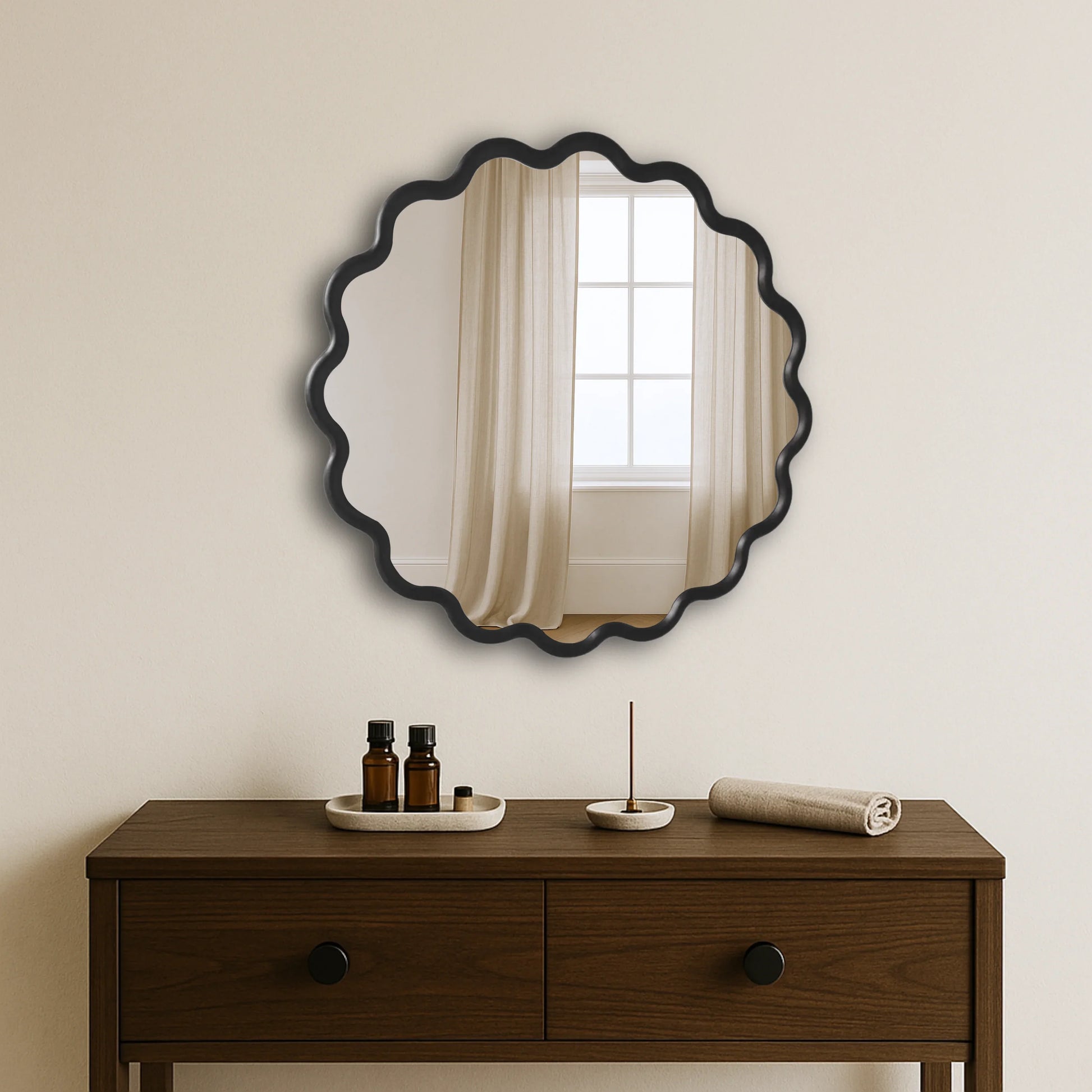 Luxury Modern Wave Mirror European Style for Villa