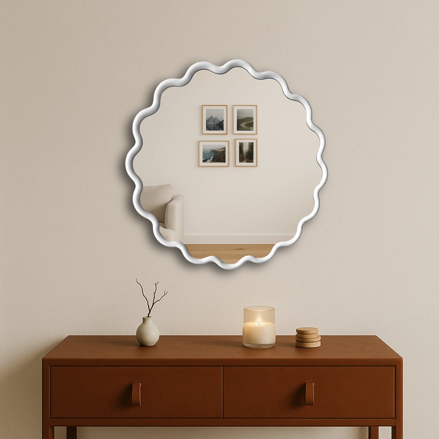 Luxury Modern Wave Mirror European Style for Villa