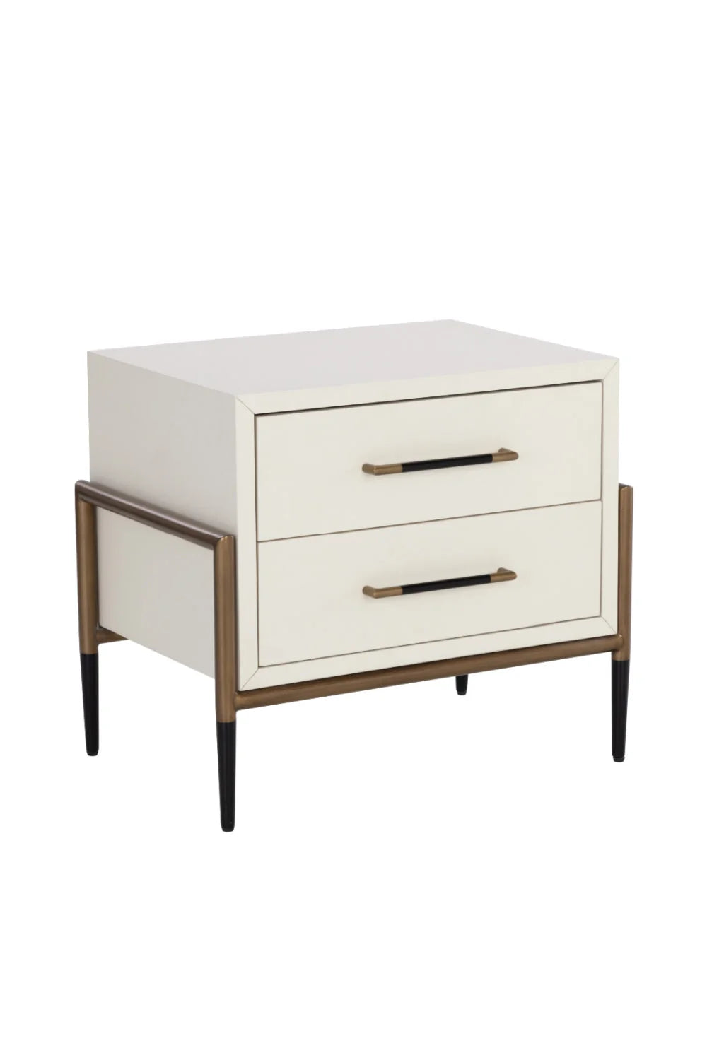 Luxury Modern Weldrick 2-Drawer Nightstand European Style for Villa