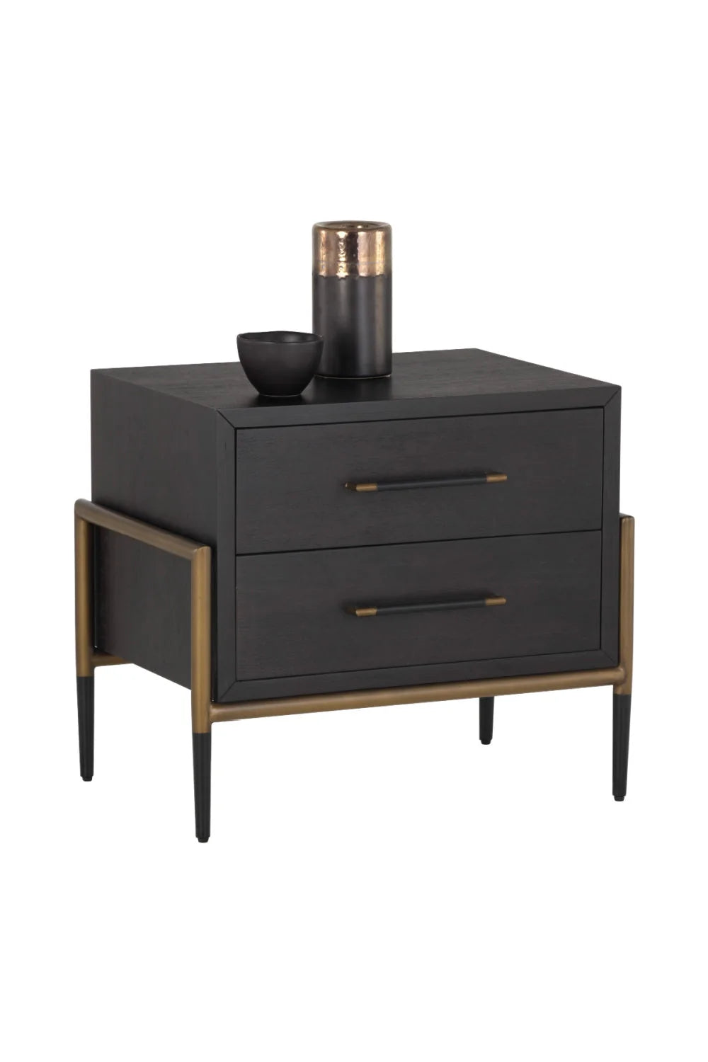 Luxury Modern Weldrick 2-Drawer Nightstand European Style for Villa