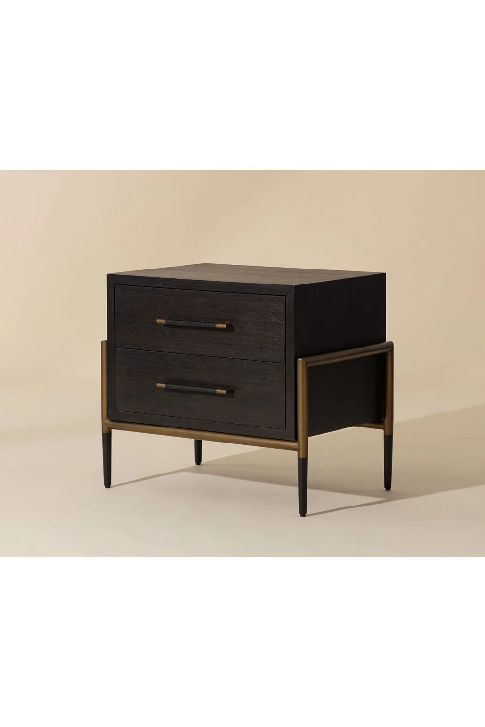 Luxury Modern Weldrick 2-Drawer Nightstand European Style for Villa