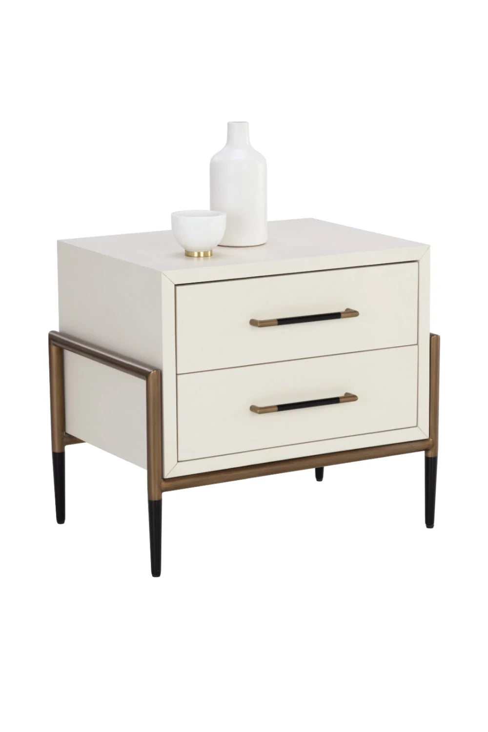 Luxury Modern Weldrick 2-Drawer Nightstand European Style for Villa
