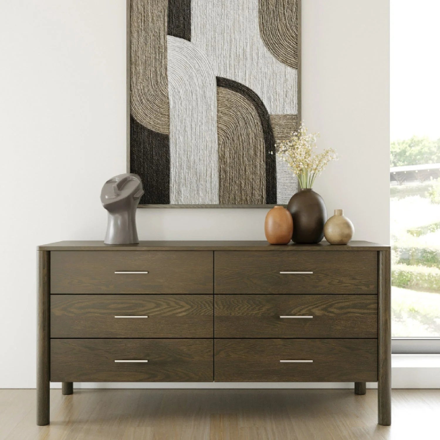 Luxury Modern Wenge 6-Drawer Dresser European Style for Villa