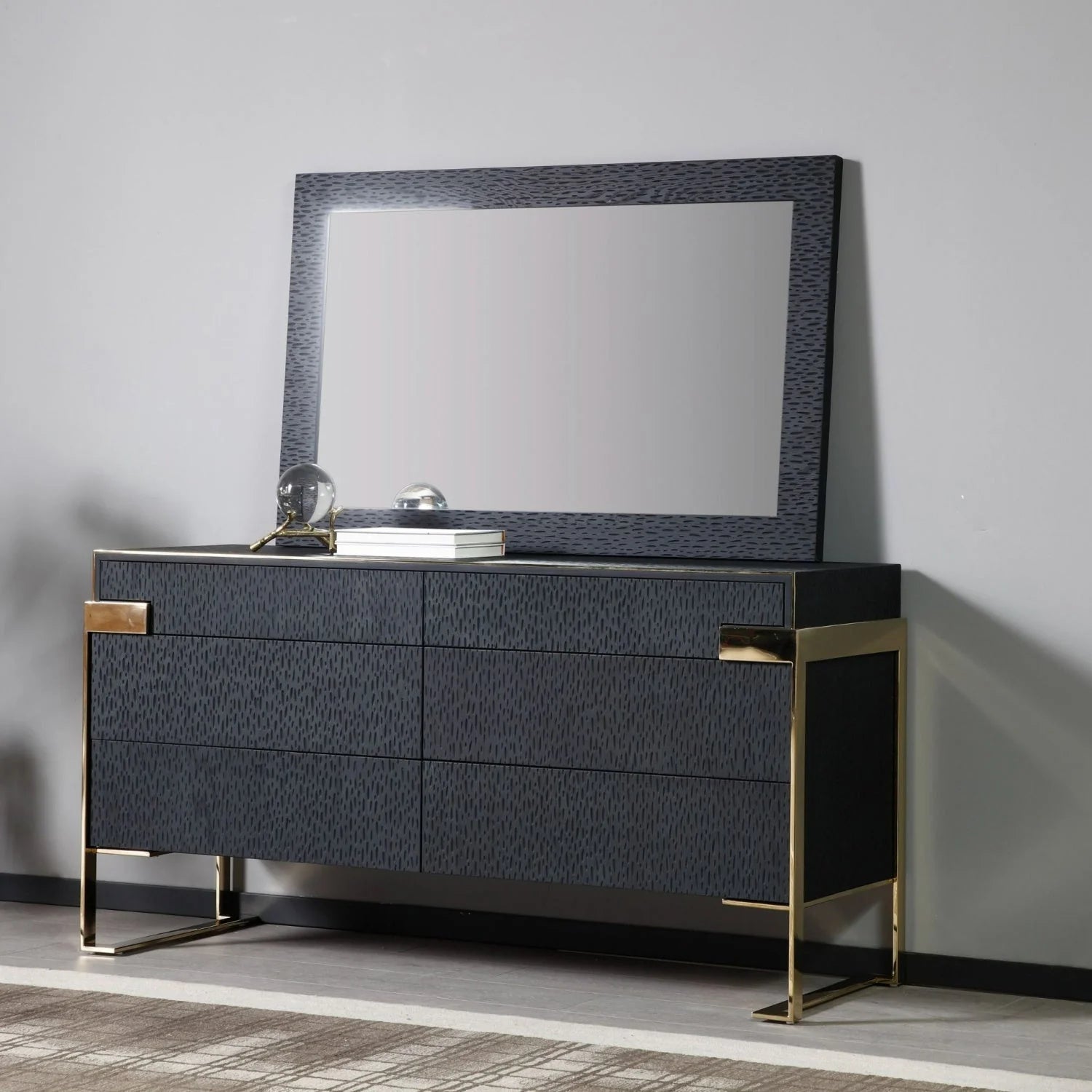 Luxury Modern Wenge Oak 6-Drawer Dresser European Style for Villa