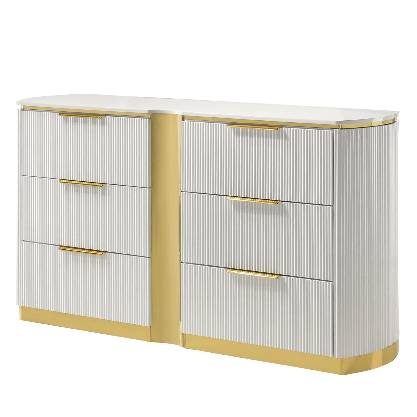 Luxury Modern White 6-Drawer Dresser European Style for Villa