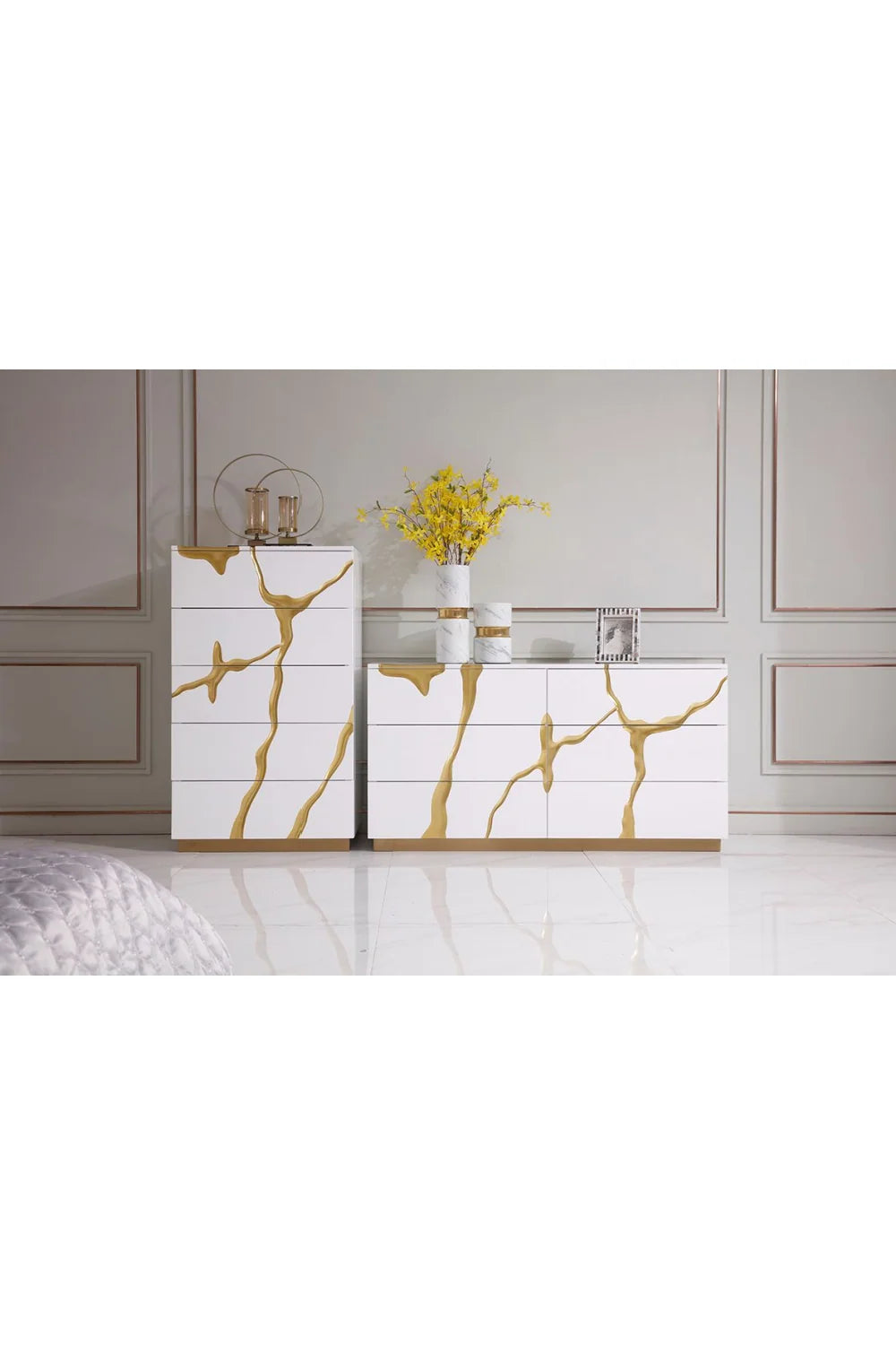 Luxury Modern White 6-Drawer Dresser European Style for Villa