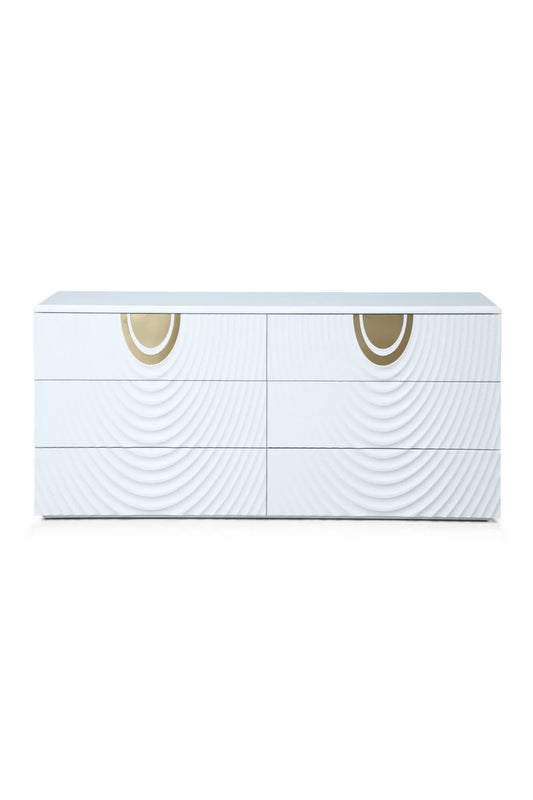 Luxury Modern White 6-Drawer Dresser European Style for Villa