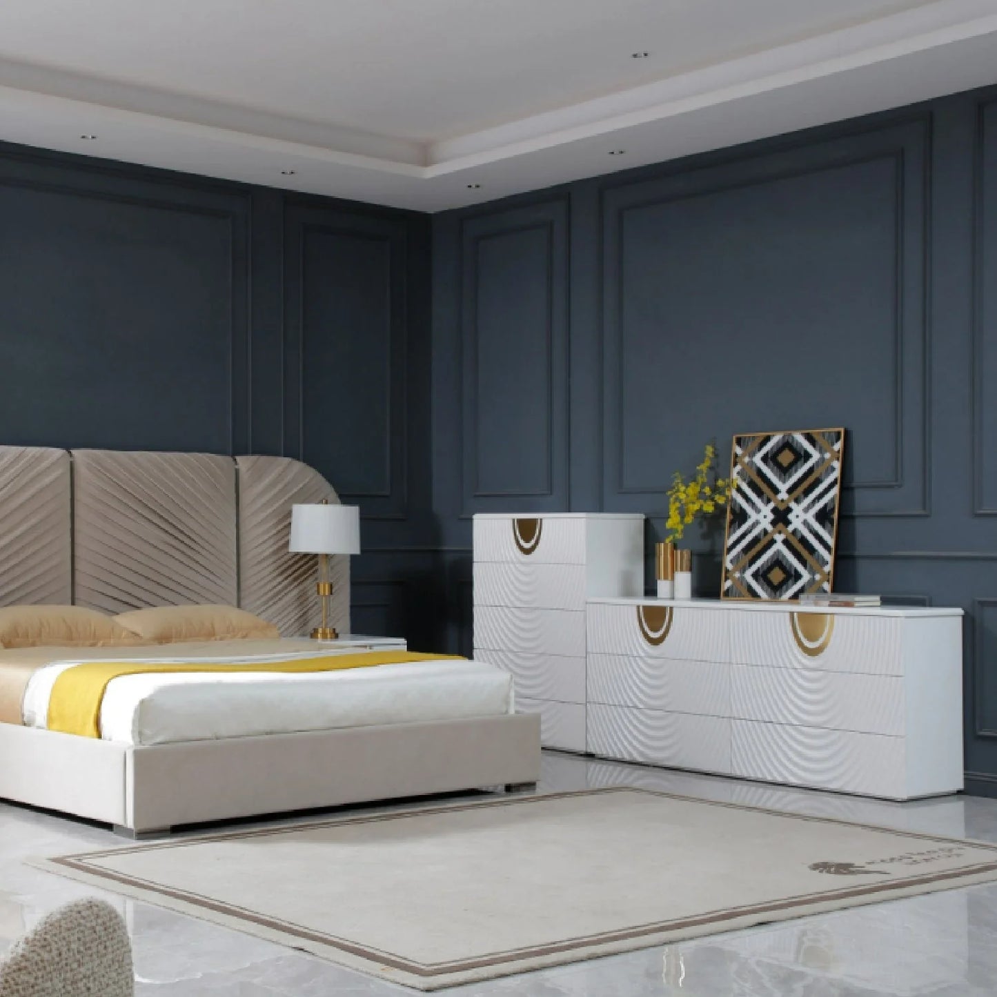 Luxury Modern White 6-Drawer Dresser European Style for Villa