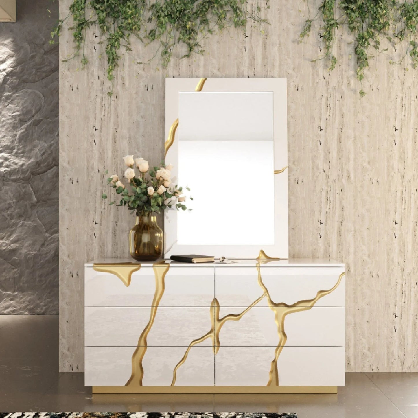 Luxury Modern White 6-Drawer Dresser European Style for Villa