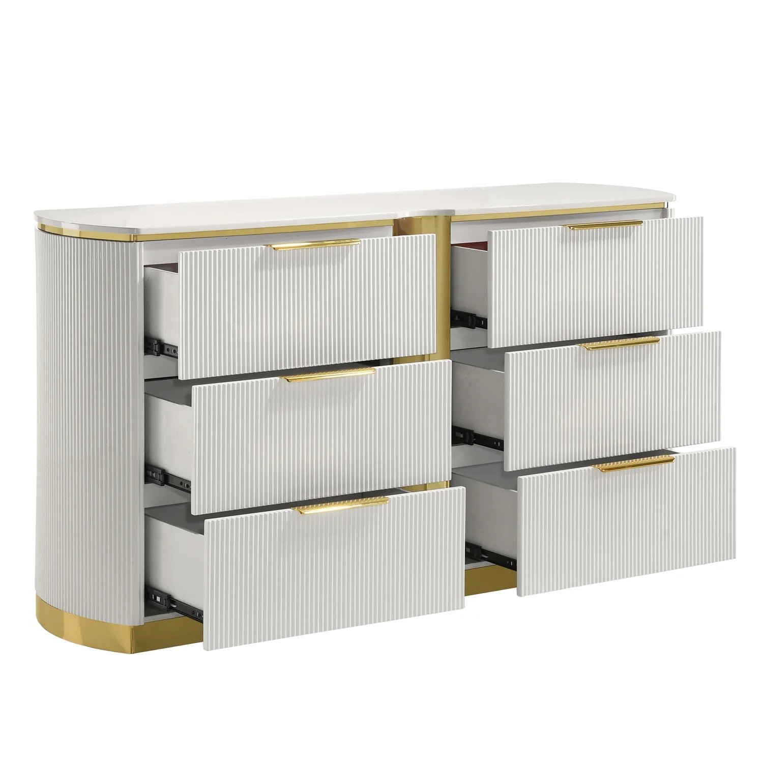 Luxury Modern White 6-Drawer Dresser European Style for Villa
