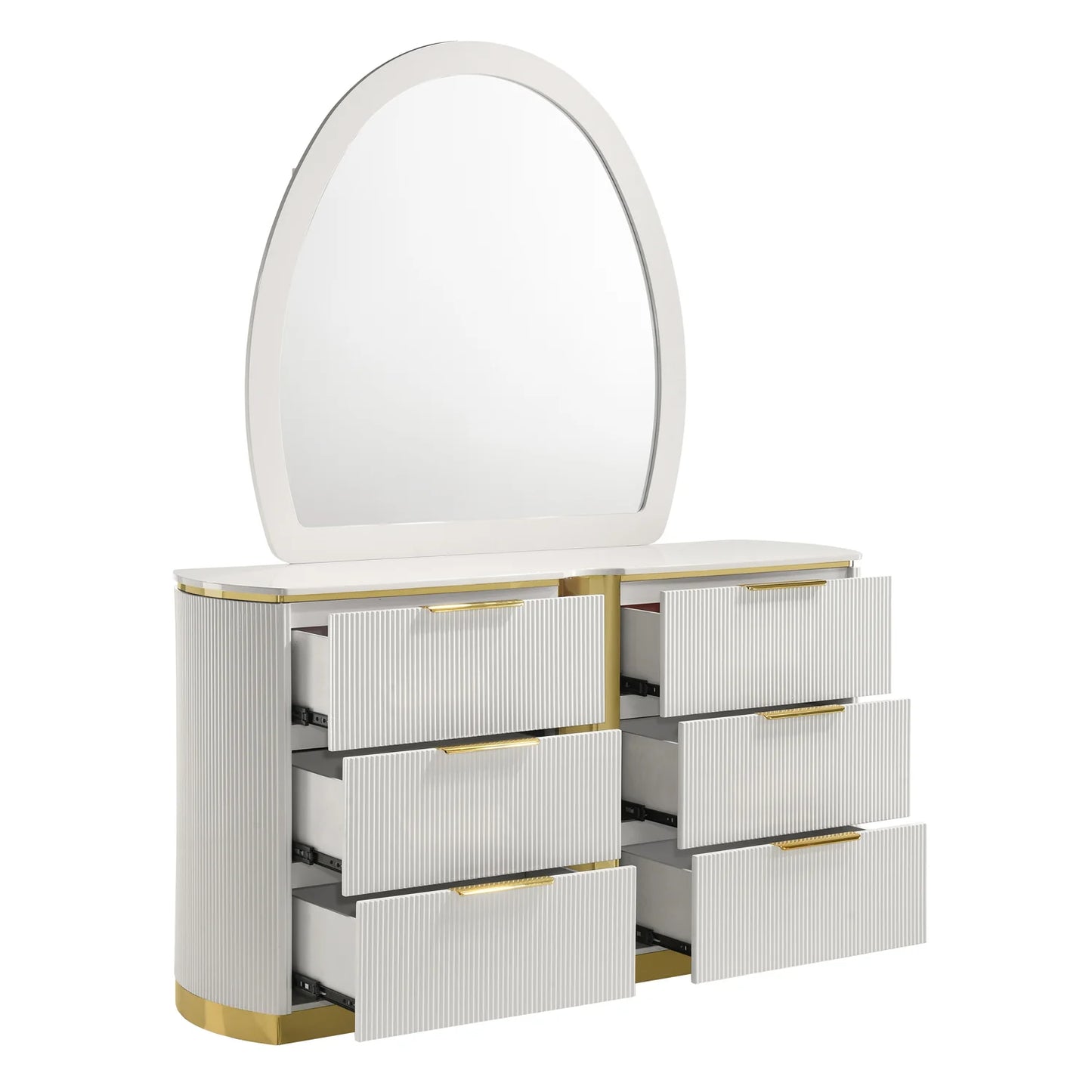 Luxury Modern White 6-Drawer Dresser European Style for Villa