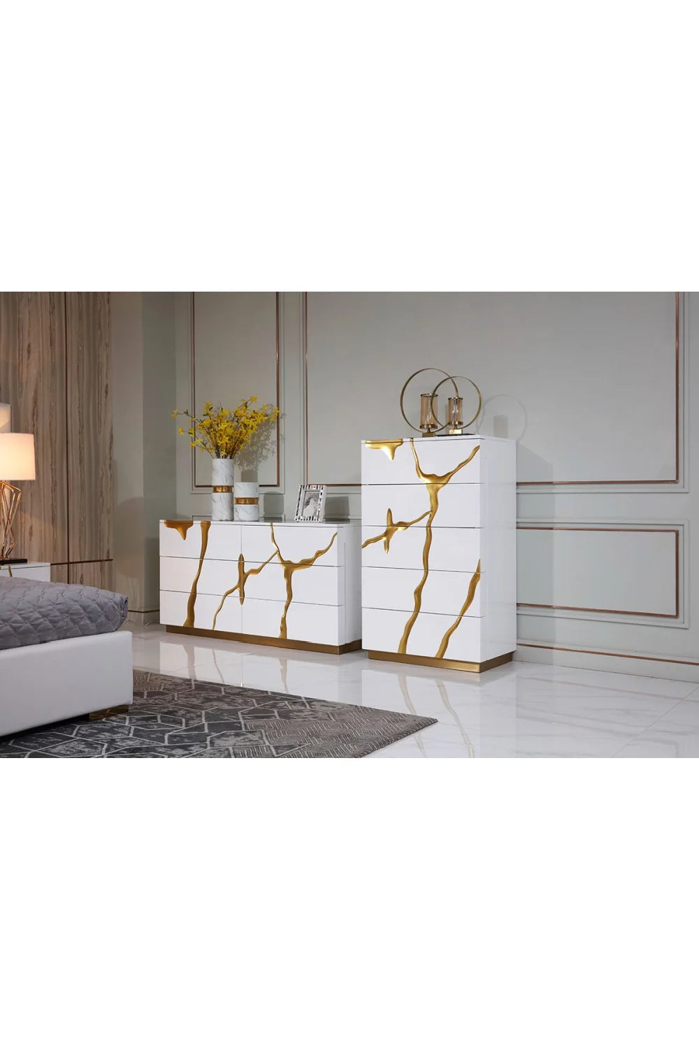 Luxury Modern White 6-Drawer Dresser European Style for Villa