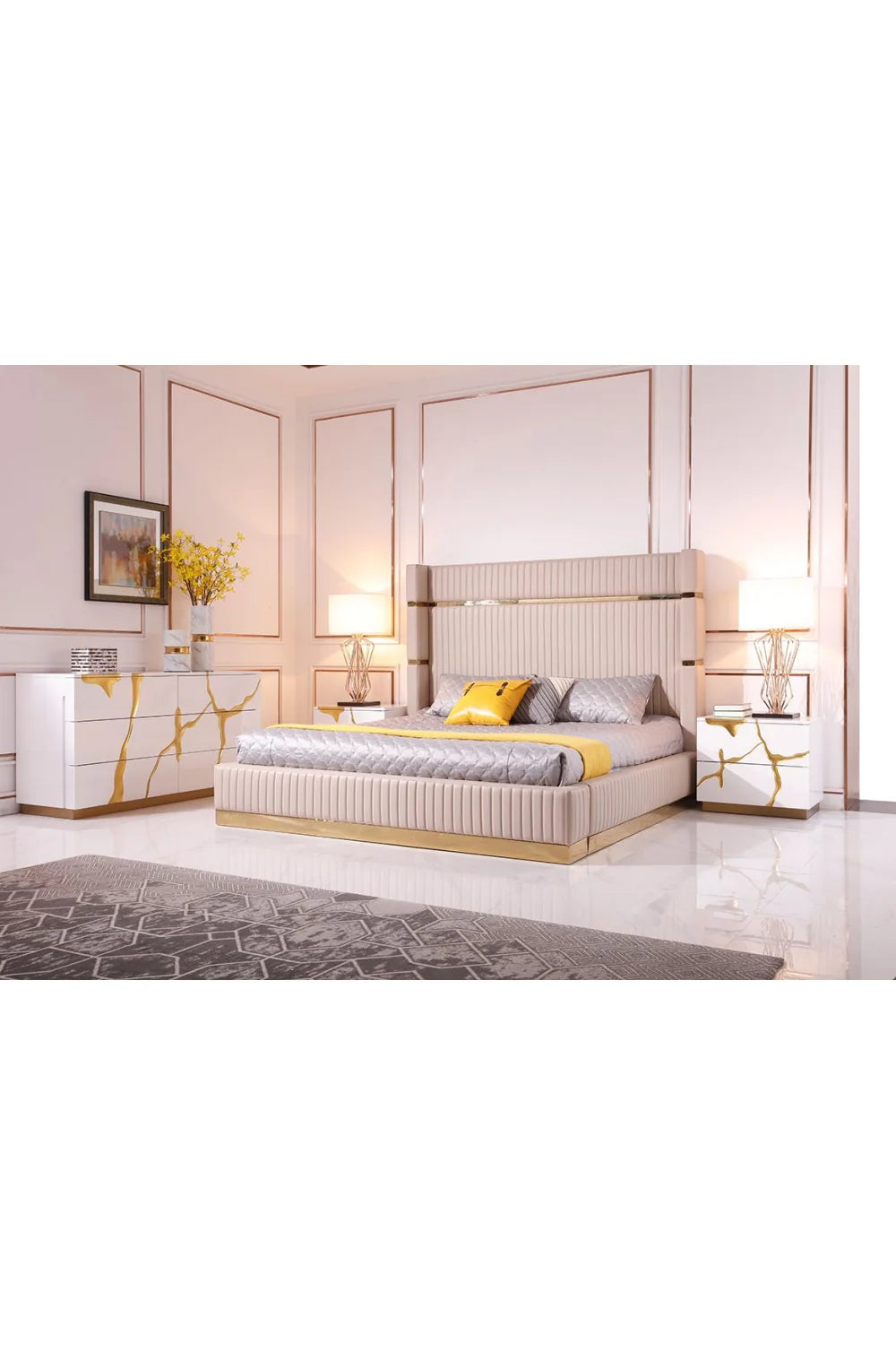 Luxury Modern White 6-Drawer Dresser European Style for Villa