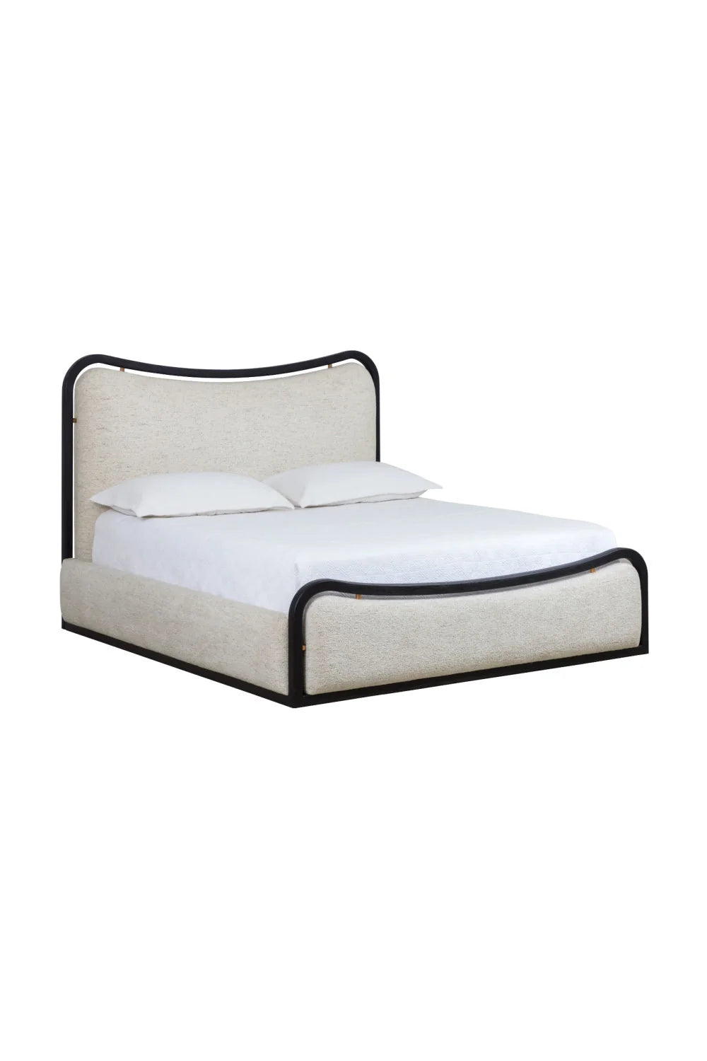 Luxury Modern White Boucle King Bed European Style for Villa
