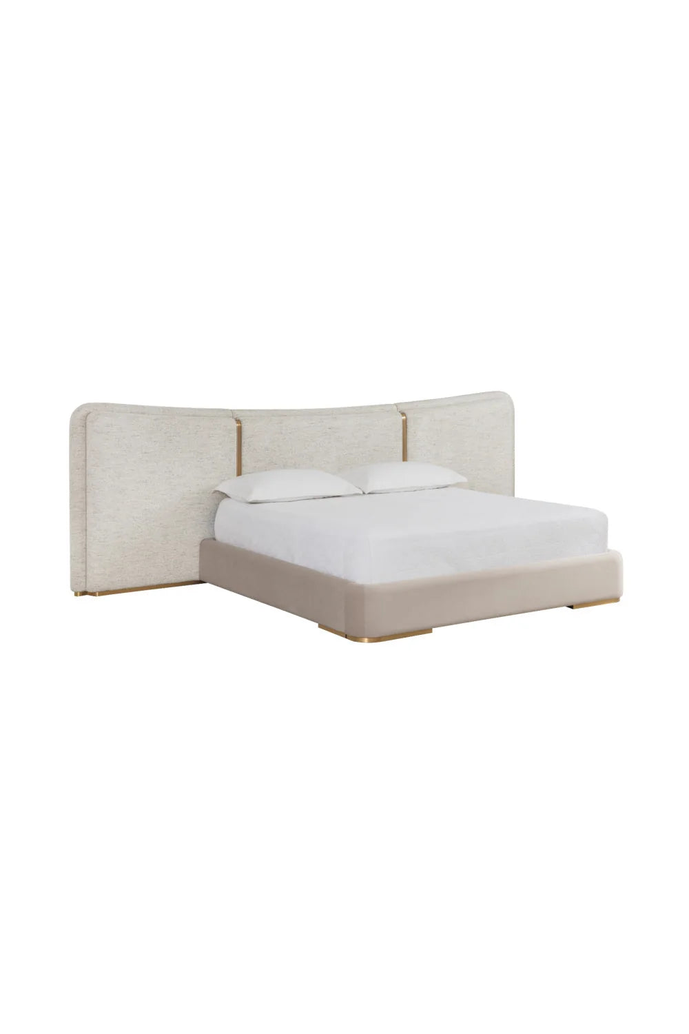 Luxury Modern White Boucle King Bed European Style for Villa