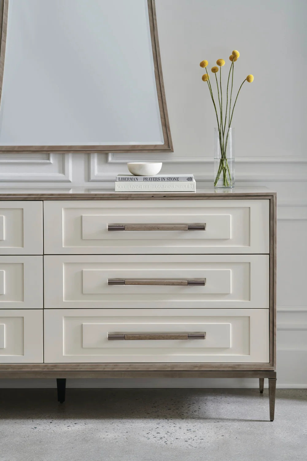 Luxury Modern White Ceramic 6-Drawer Dresser European Style for Villa