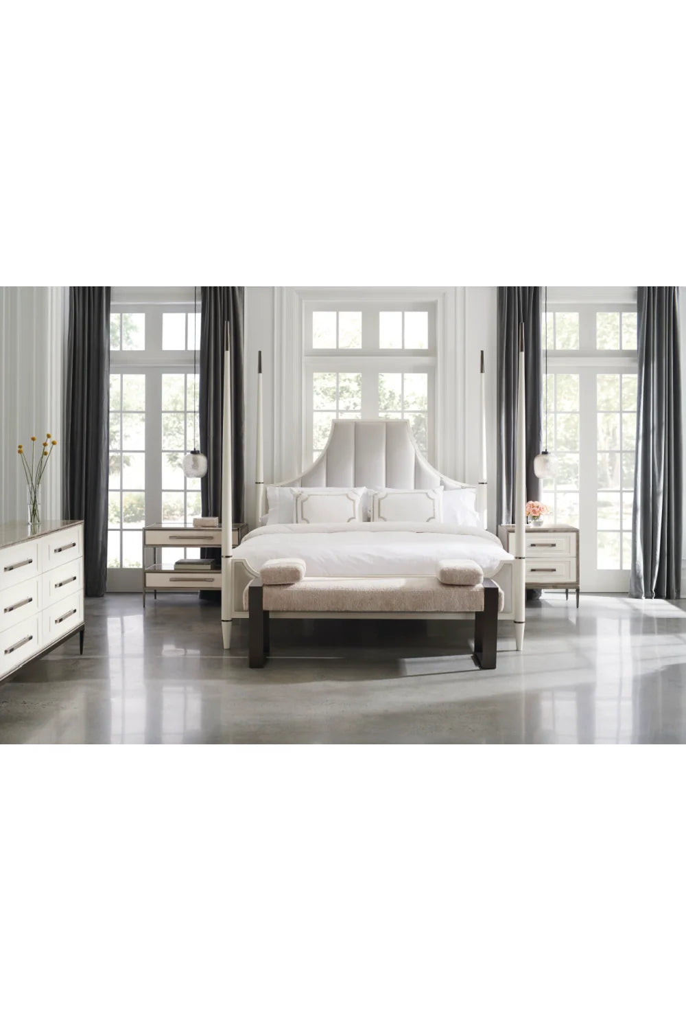 Luxury Modern White Ceramic 6-Drawer Dresser European Style for Villa