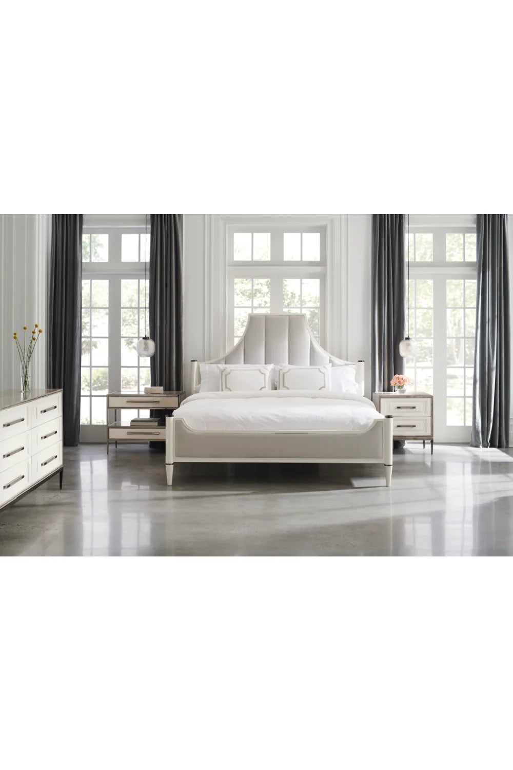 Luxury Modern White Ceramic 6-Drawer Dresser European Style for Villa