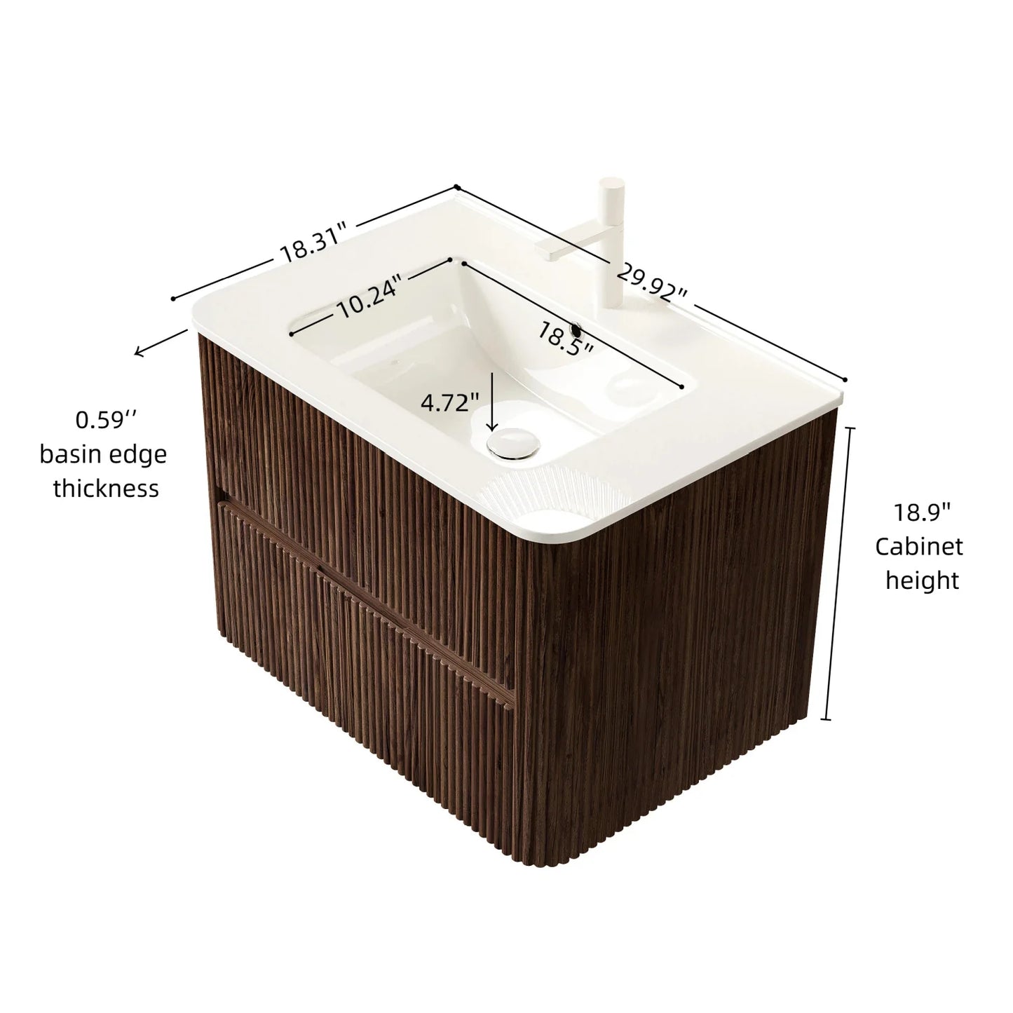 Luxury Modern White Ceramic Bathroom Vanity European Style for Villa