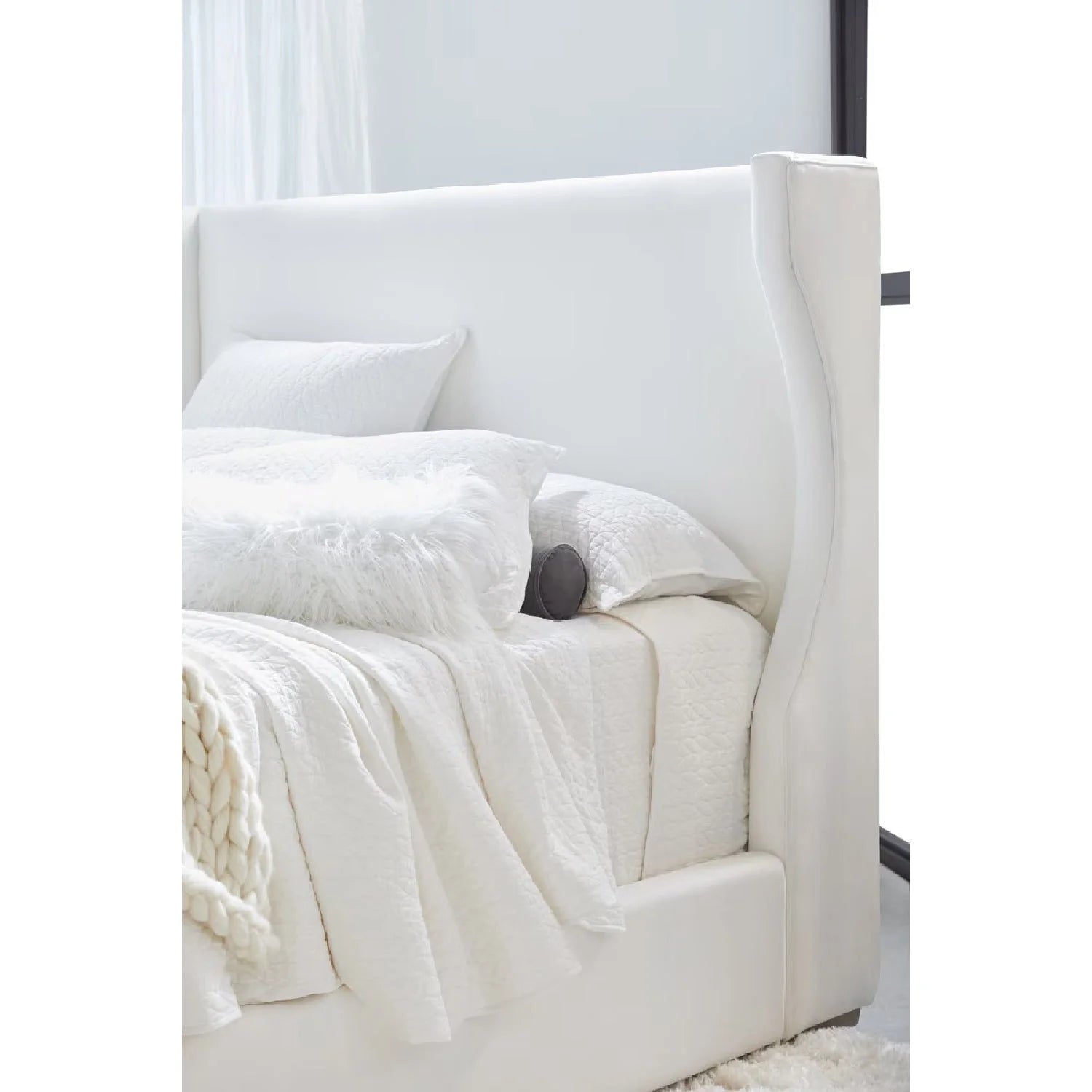 Luxury Modern White Fabric Bed European Style for Villa