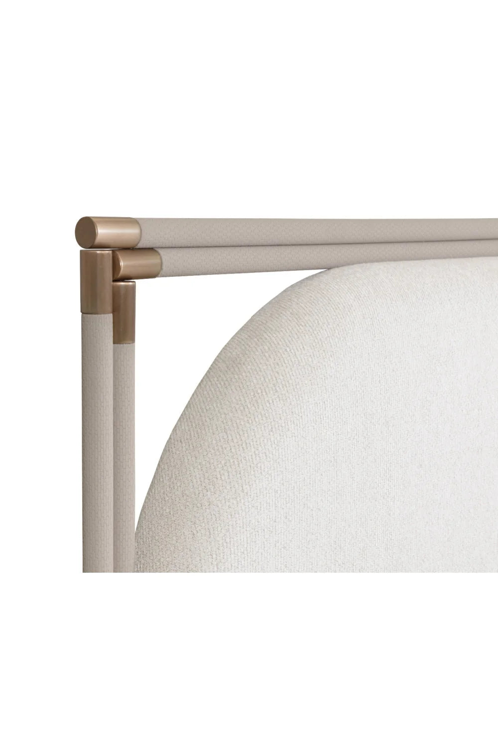 Luxury Modern White Fabric Tubular King Bed European Style for Villa