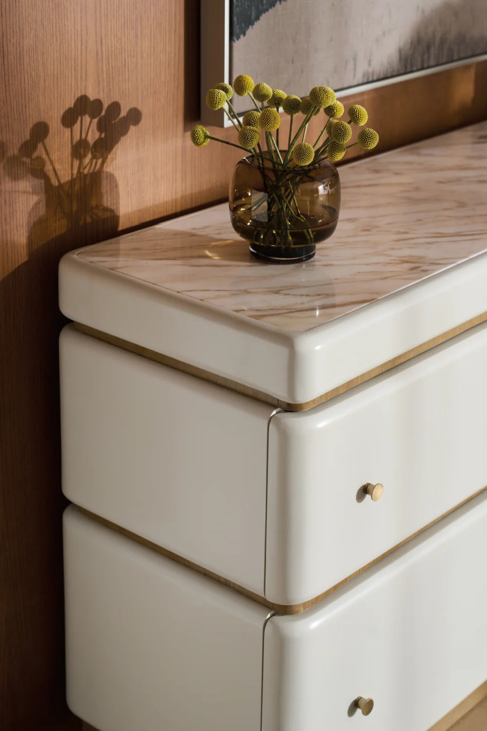 Luxury Modern White Marble Dresser European Style for Villa