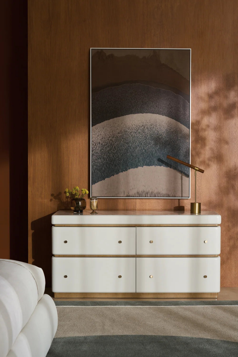 Luxury Modern White Marble Dresser European Style for Villa