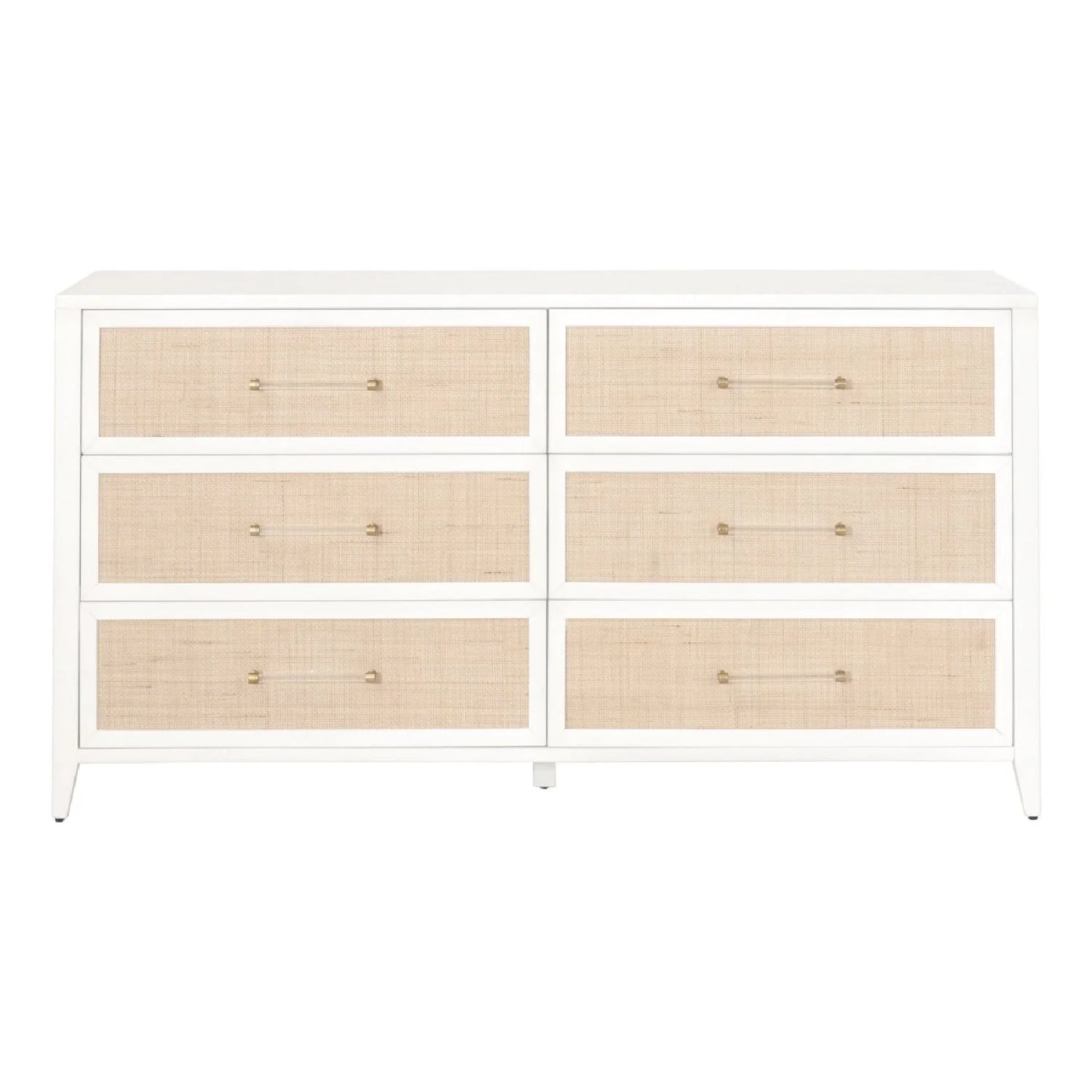 Luxury Modern White Rattan Double Dresser European Style for Villa