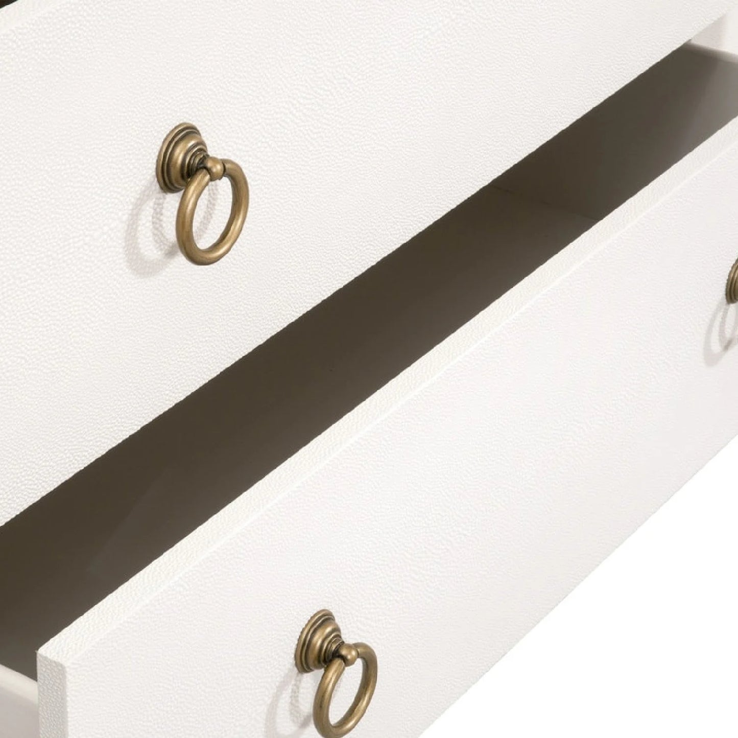 Luxury Modern White Shagreen 6-Drawer Dresser European Style for Villa