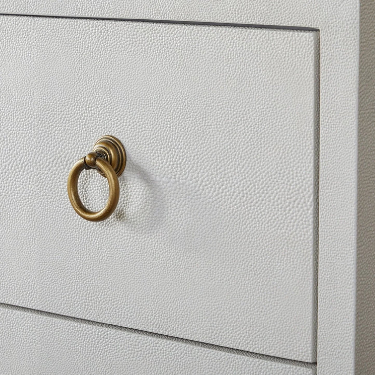 Luxury Modern White Shagreen 6-Drawer Dresser European Style for Villa