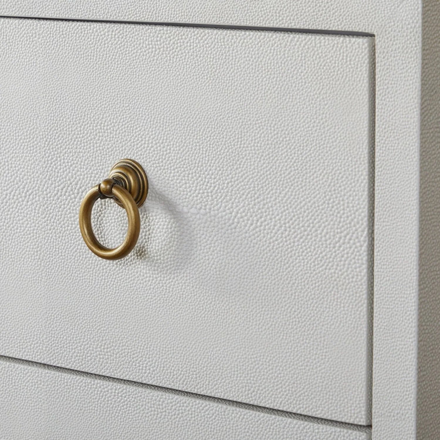 Luxury Modern White Shagreen 6-Drawer Dresser European Style for Villa