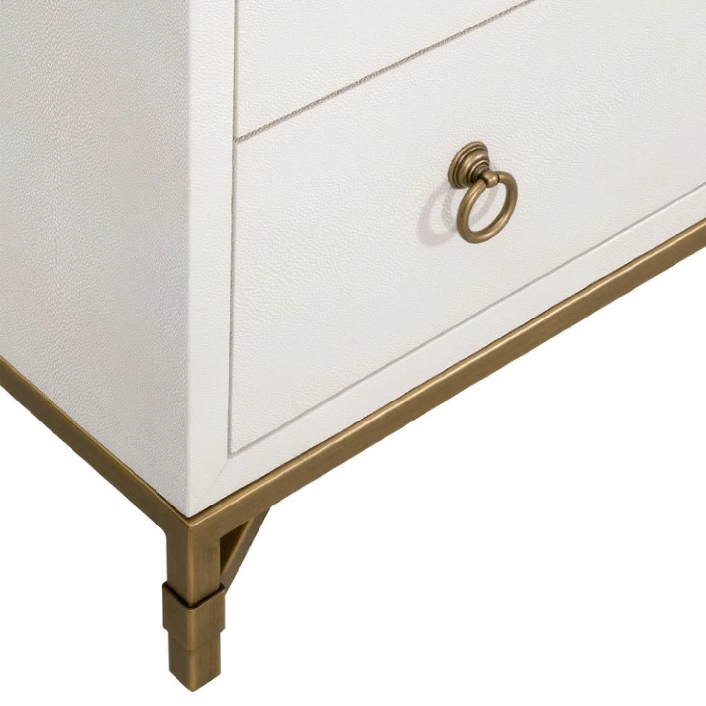 Luxury Modern White Shagreen 6-Drawer Dresser European Style for Villa