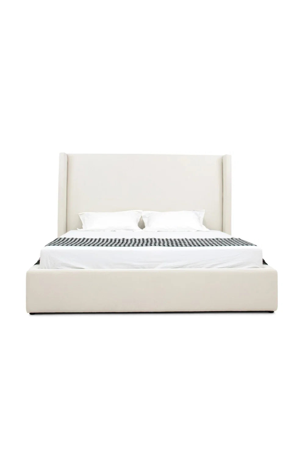 Luxury Modern White Teddy Fabric Bed European Style for Villa