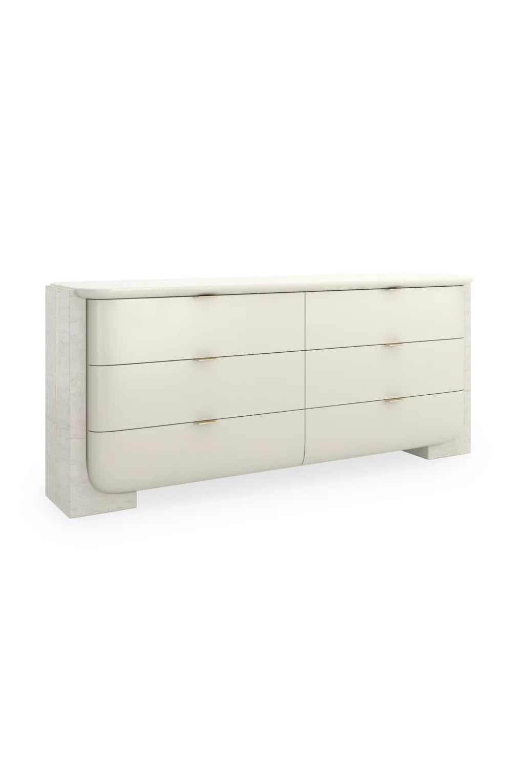 Luxury Modern White Travertine Dresser European Style for Villa