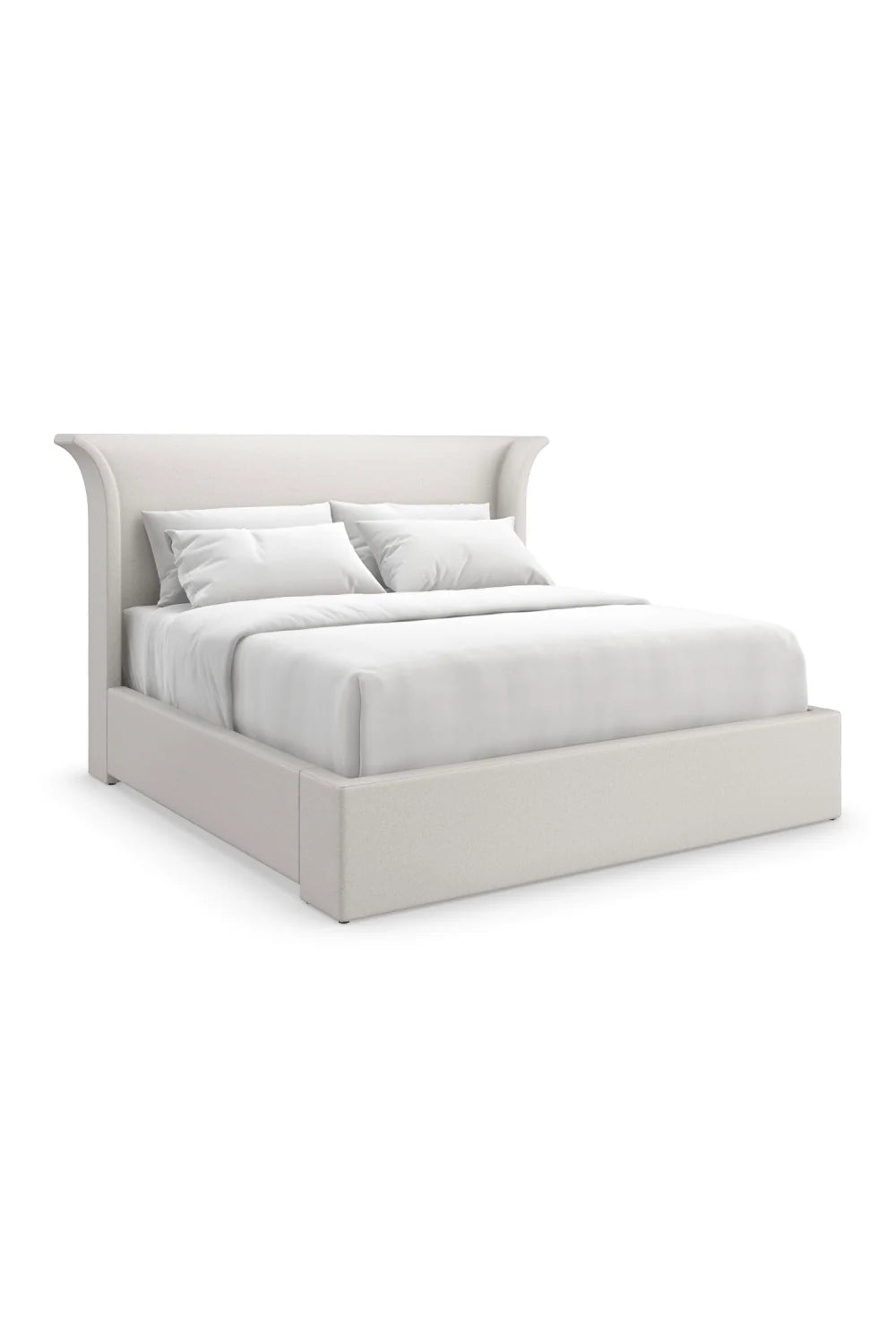 Luxury Modern White Upholstered Bed European Style for Villa