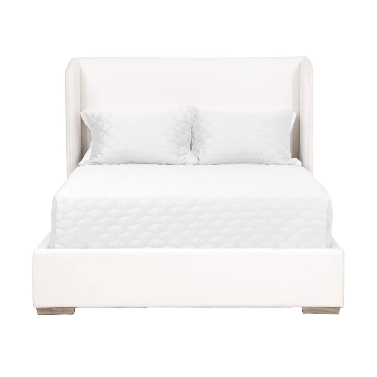 Luxury Modern White Wing Panelled King Bed European Style for Villa
