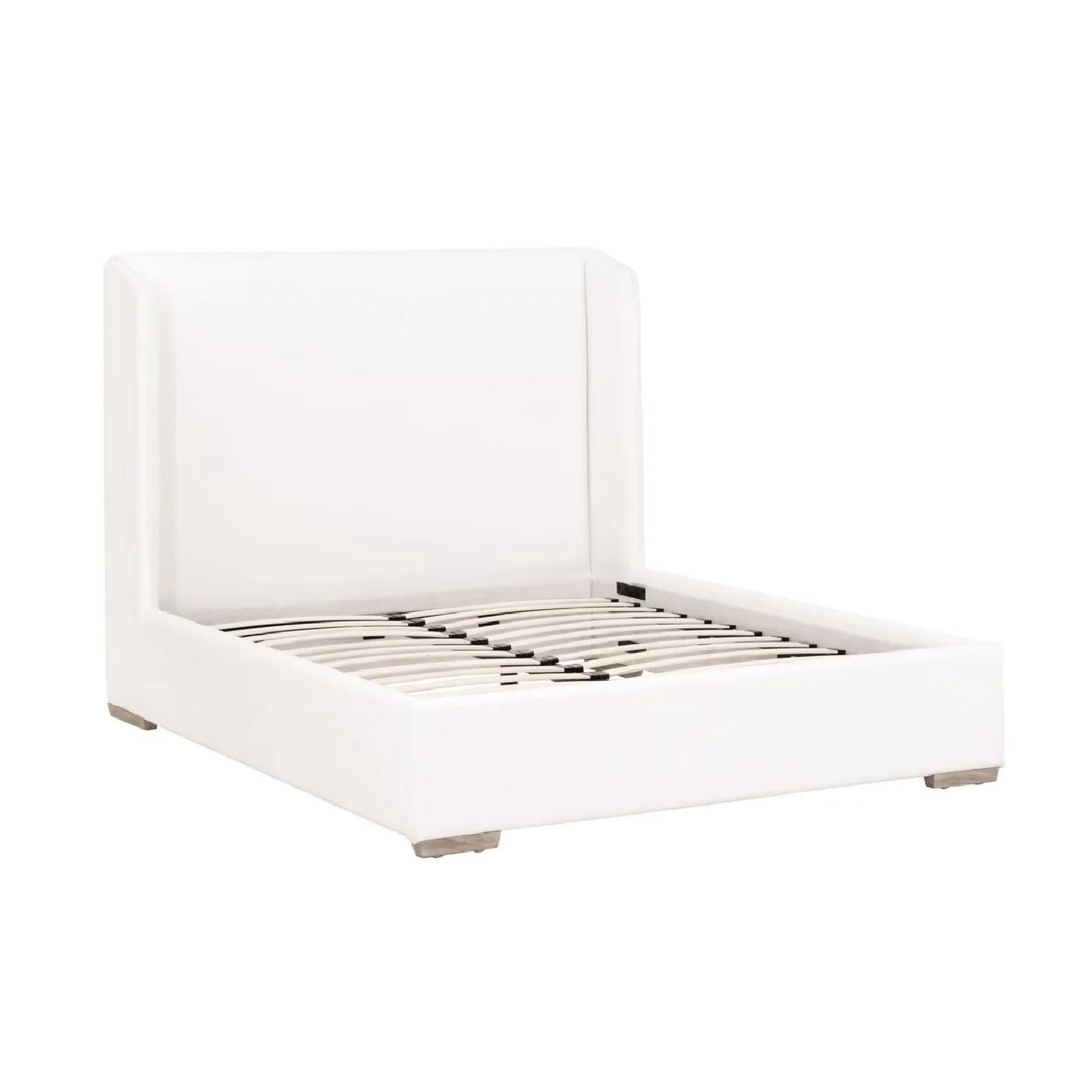 Luxury Modern White Wing Panelled King Bed European Style for Villa