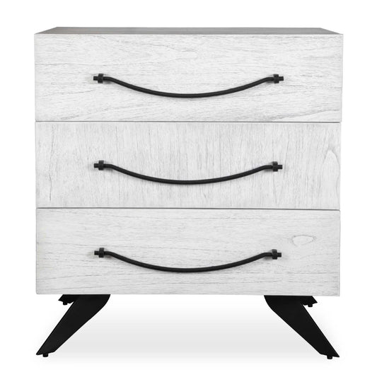 Luxury Modern White Wood 3-Drawer Chest European Style for Villa