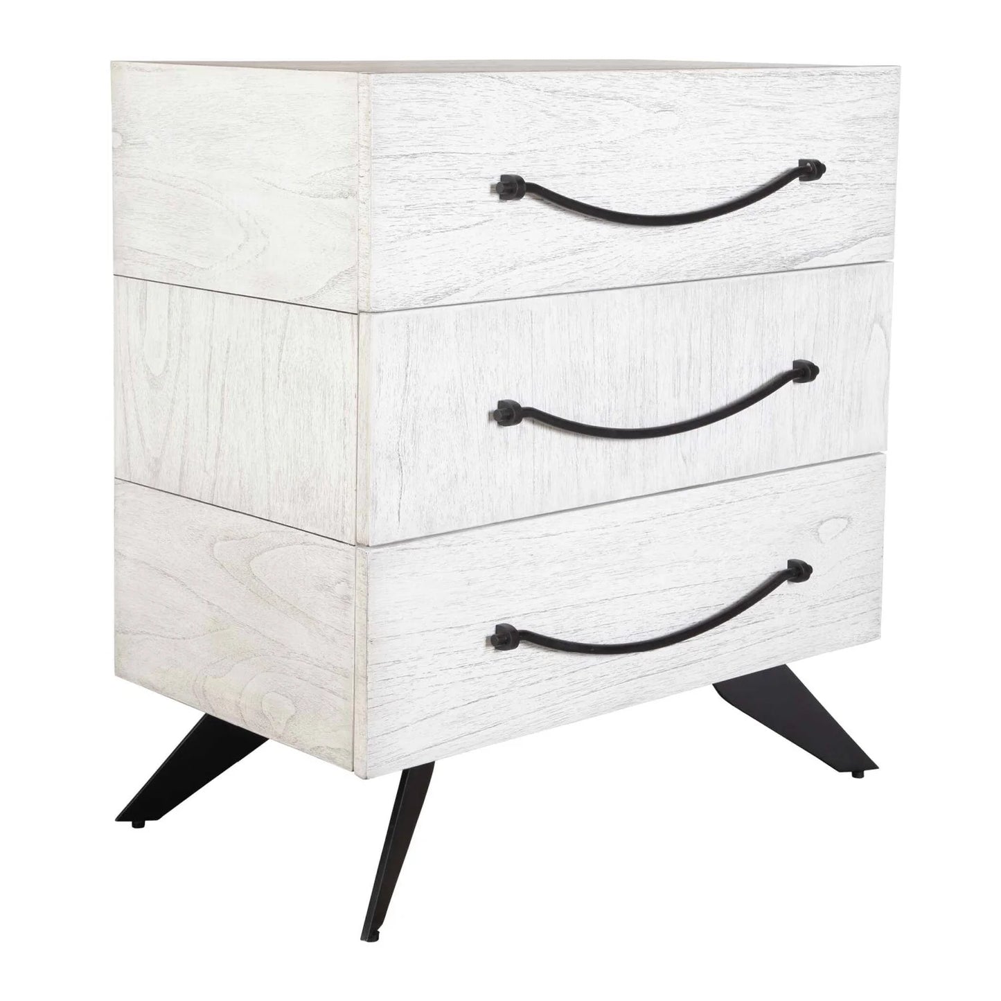 Luxury Modern White Wood 3-Drawer Chest European Style for Villa