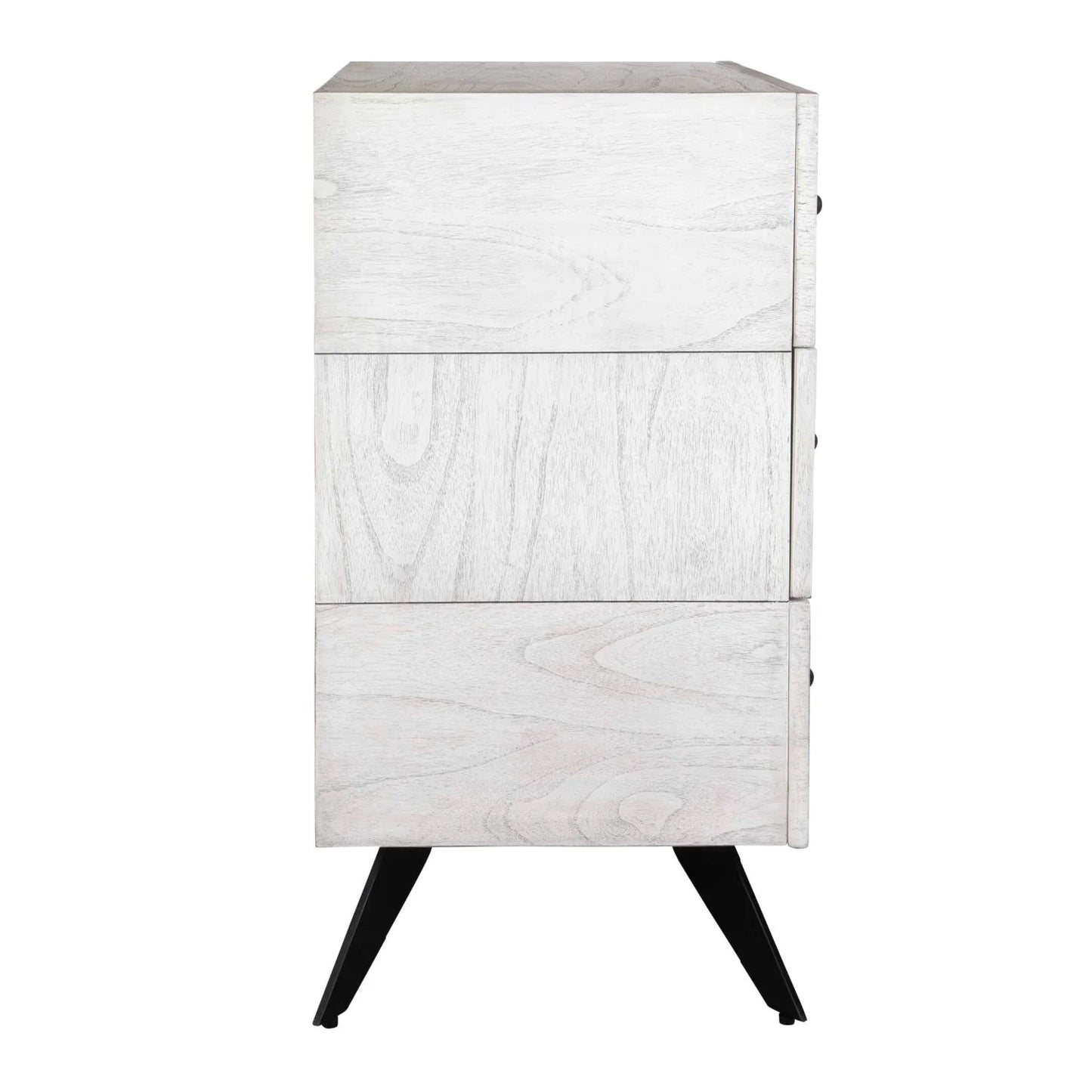 Luxury Modern White Wood 3-Drawer Chest European Style for Villa