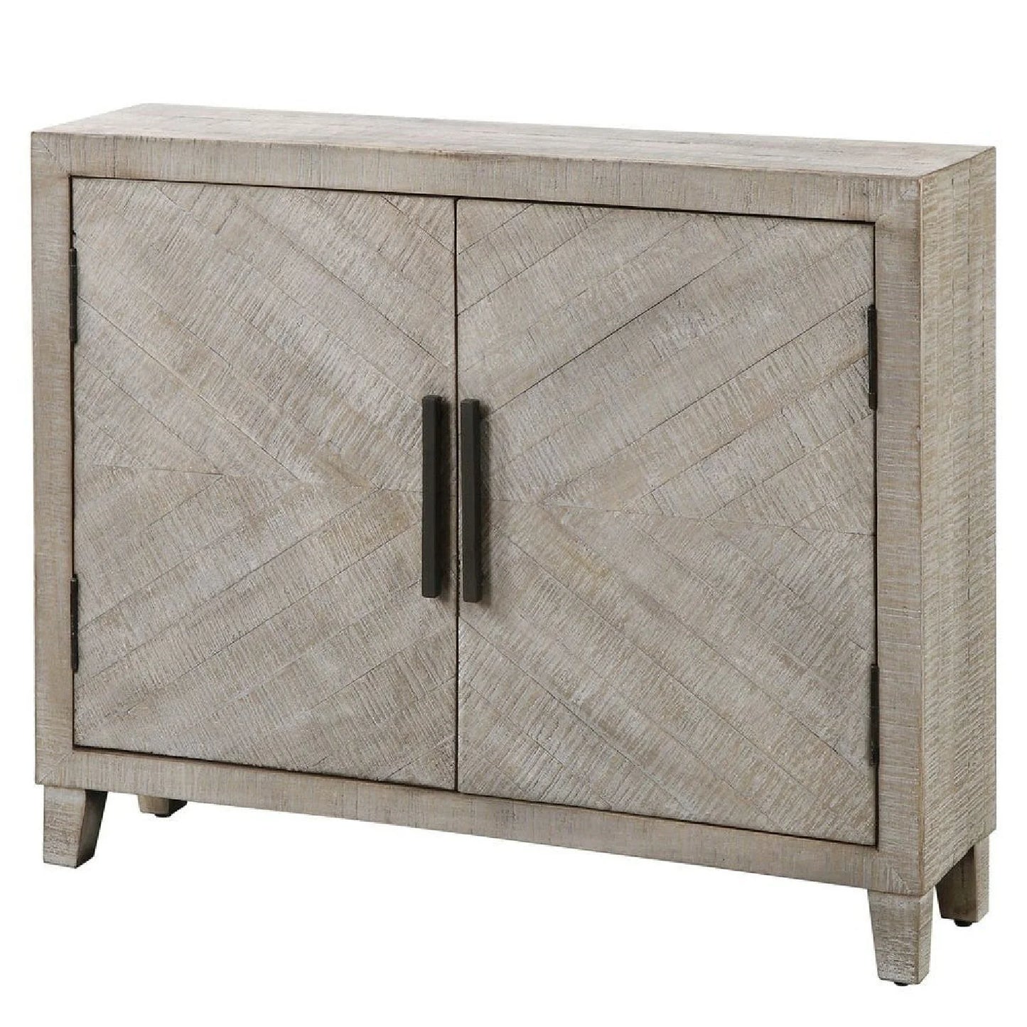 Luxury Modern Whitewashed Fir Wood 2-Door Cabinet European Style for Villa