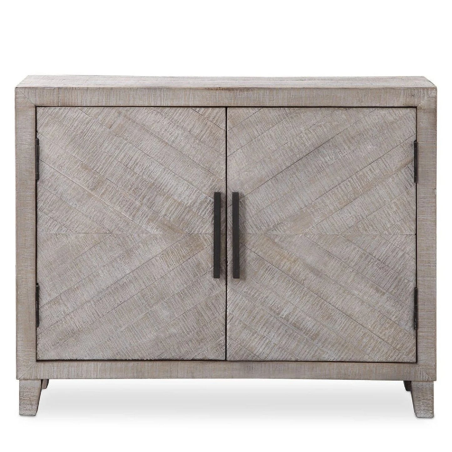 Luxury Modern Whitewashed Fir Wood 2-Door Cabinet European Style for Villa